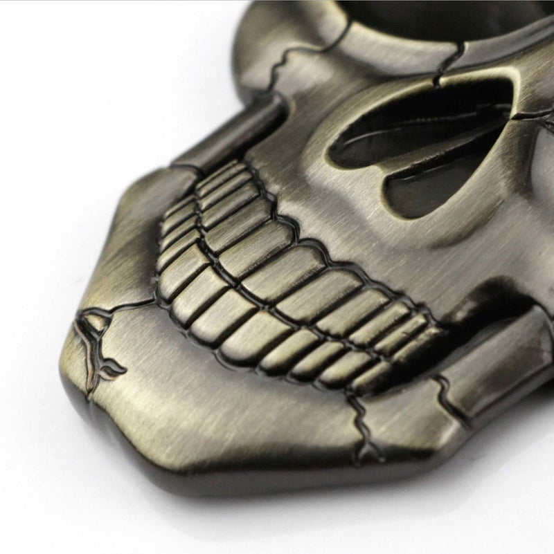 Fsforcar 3D Skull Devil Death USA Flag Metal Car Motorcycle Emblem Badge Sticker Decal - Image 3